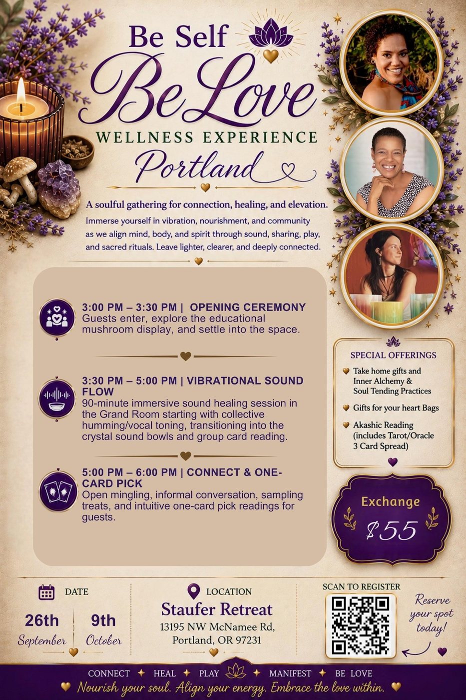 Be Self Be Love Wellness Experience — Portland flyer